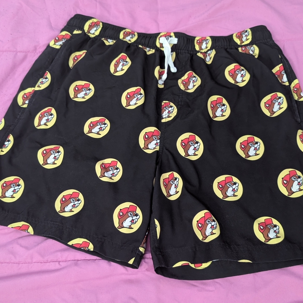 Black Cartoon Print Shorts